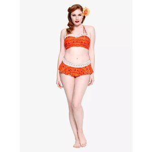 Disney Moana NEW 2pc Bikini Swim Top & Skirted Bottom Orange sz XS Women's